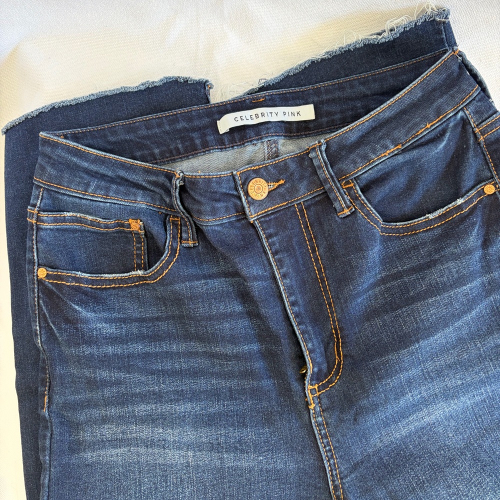 Celebrity Pink Dark Blue High-Rise Denim Jeans, Size 5(27)